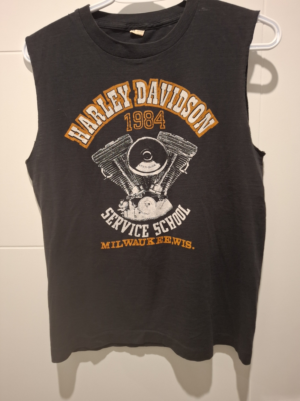 Screen Stars Black Sleeveless Harley-Davidson 1984 Graphic Tank